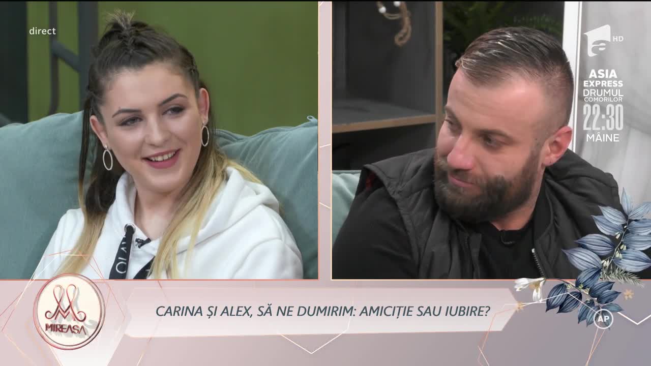 Carina vrea o relație de prietenie cu Alex, nimic mai mult: Super, am mai c&acirc;știgat o soră &icirc;n casa Mireasa!