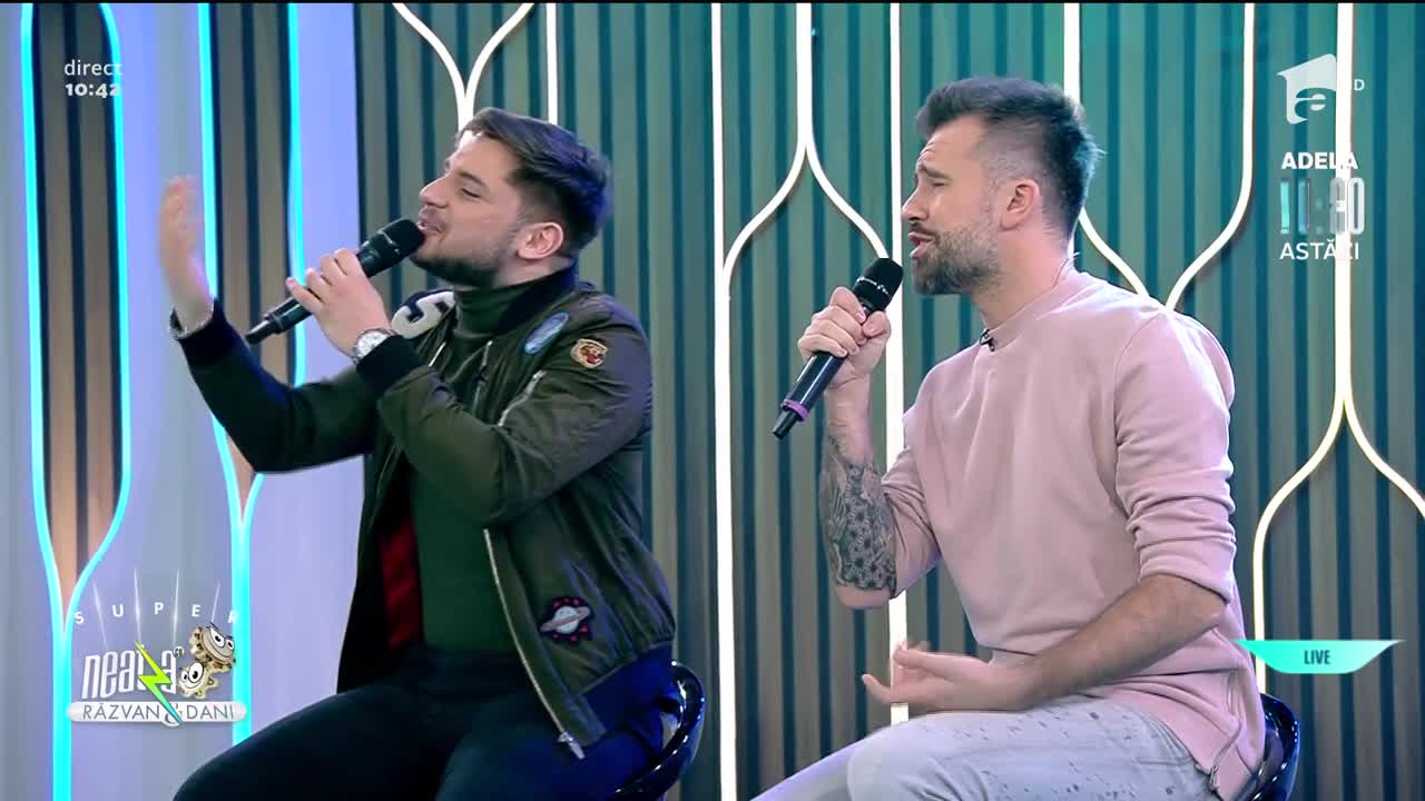 Florin Ristei și Adrian Petrache c&acirc;ntă piesa Shape of My Heart, la Neatza cu Răzvan și Dani