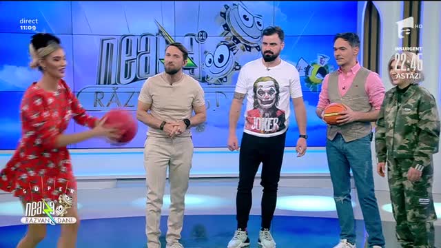 Adda și Cătălin joacă baschet &icirc;n platoul de la Neatza: Nu vreau să joc cu ea, credeam că o bat azi!