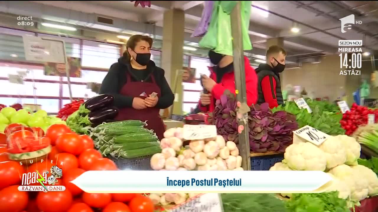 &Icirc;ncepe Postul Paștelui. Ce produse pentru m&acirc;ncarea de post se poate cumpăra de la piață
