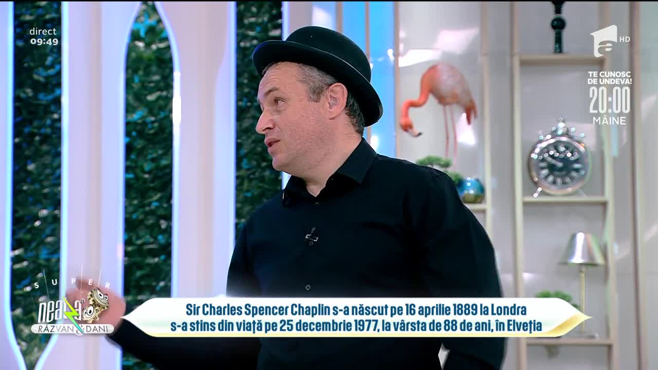 Bogdan Olteanu, pictură glitter cu chipul lui Charlie Chaplin