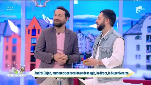 Andrei G&icirc;rjob, număr spectaculos de magie, pe bani, la Super Neatza