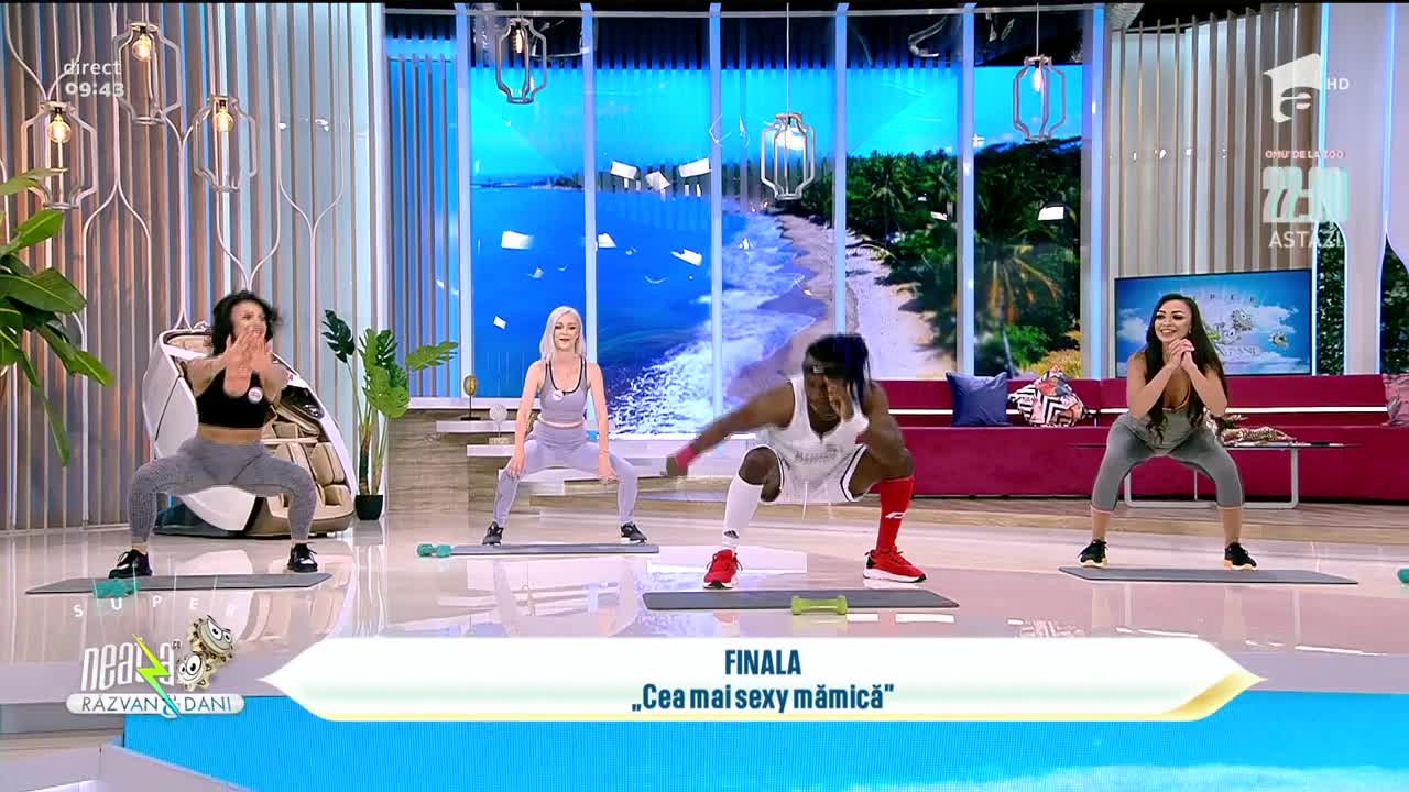 Prima probă din concursul ”Cea mai sexy mămică”: Finalistele au fost puse la treabă de exoticul instructor de fitness Fernando Polo