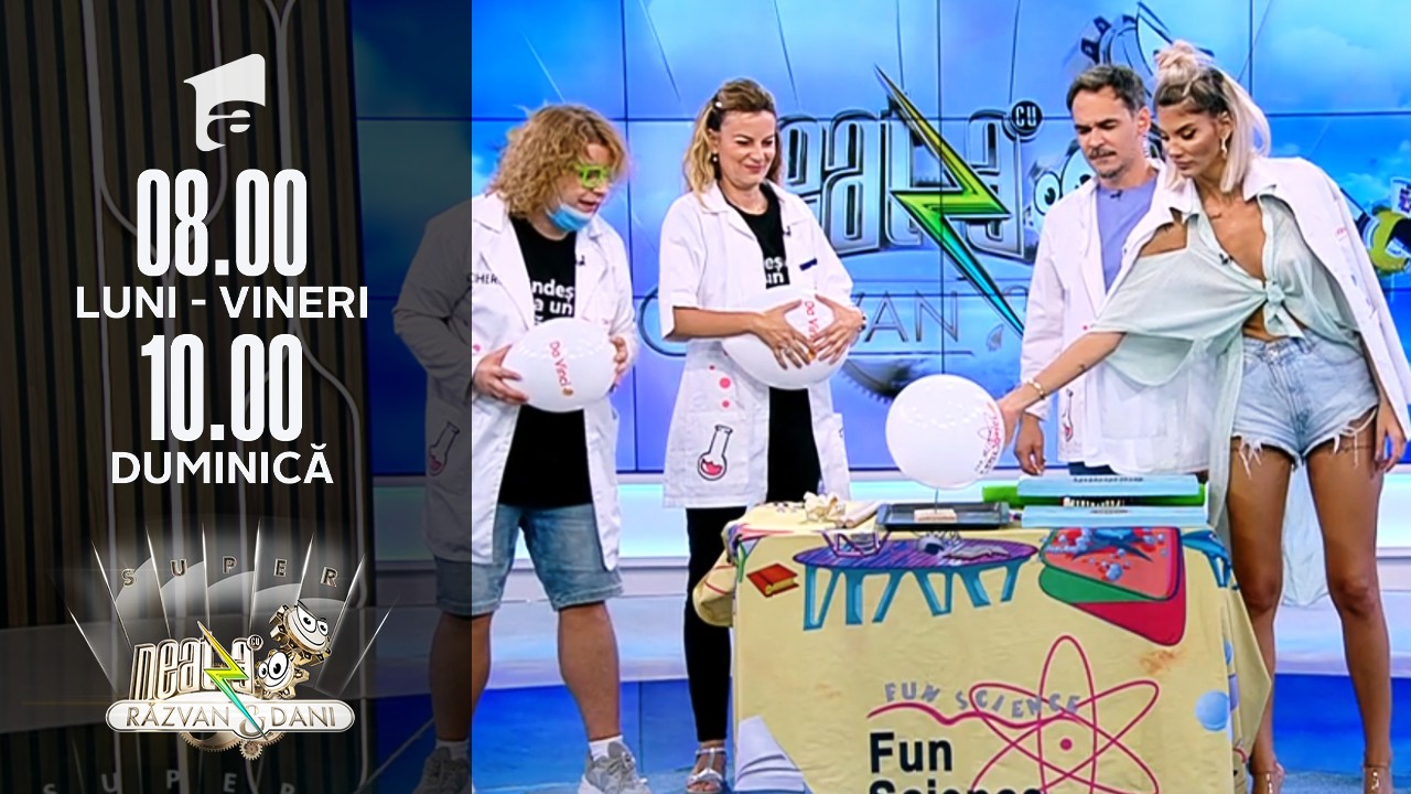 Super Neatza, 23 iulie 2021. De ce un balon se sparge mai greu pe mai multe cuie decât pe unul? Profesorii Trăsniți, super experiment