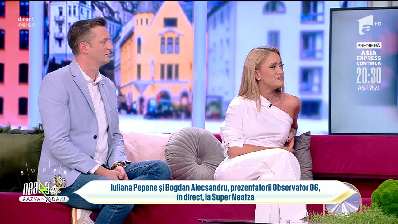 Super Neatza, 20 septembrie 2021. Iuliana Pepene și Bogdan Alecsandru, prezentatorii Observator 06, interviu de colecție: Băiatul meu a intrat la școală, sper să fie online!