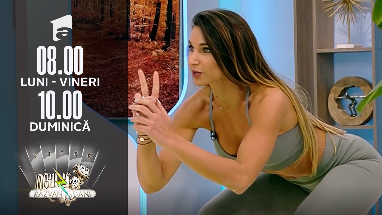 Super Neatza, 28 septembrie 2021. Fitness cu Diana Stejereanu! Top trei cele mai bune exerciții pentru fesieri