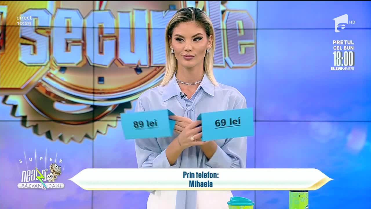 Super Neatza, 28 octombrie 2021. Mihaela a avut noroc la jocul "Prețul cel bun"
