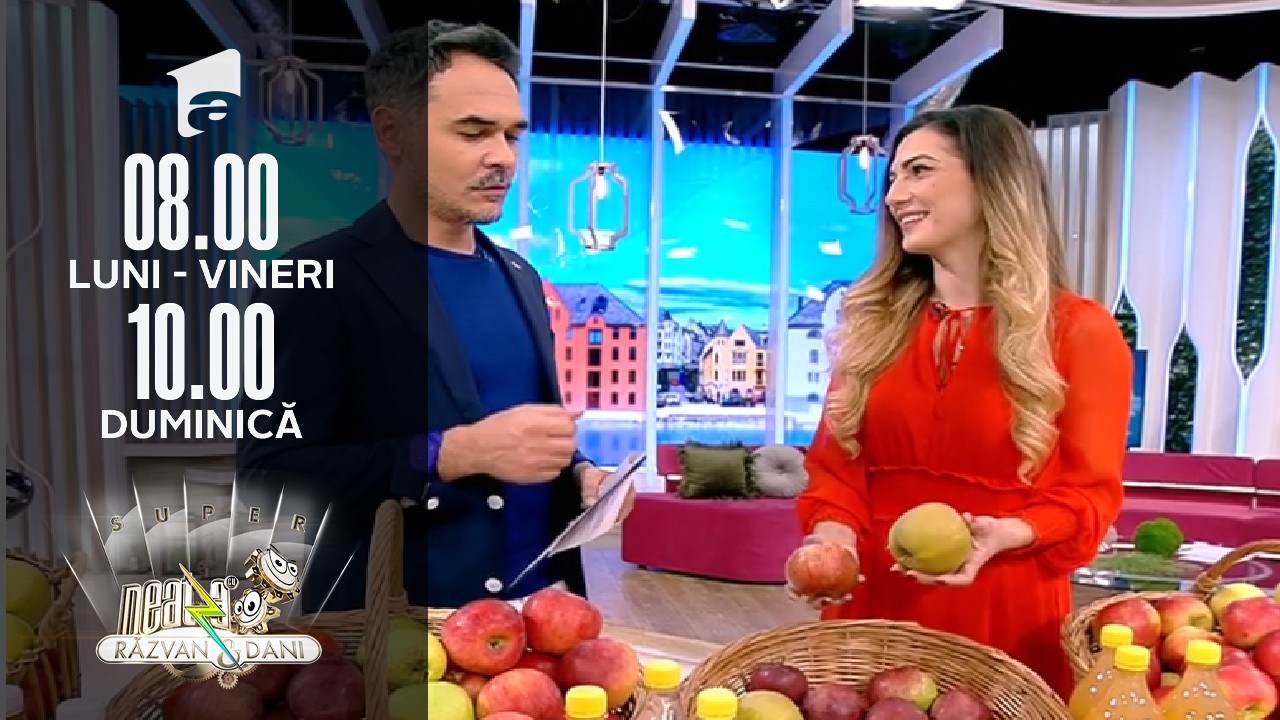 Super Neatza, 29 octombrie 2021. Crăiţa Merelor a adus merele de Voinești &icirc;n platoul emisiunii