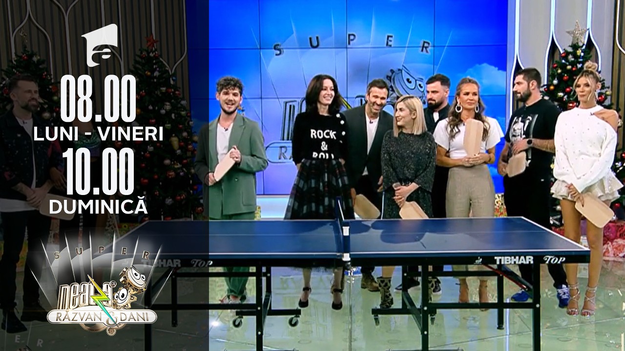 Super Neatza, 2 ianuarie 2021. Echipa de la Neatza și familiile lor au jucat ping pong