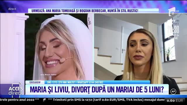 Acces Direct, 24 ianuarie 2022. Maria Roman, Mireasa sezonului 3, a divorţat după 5 luni de căsătorie!
