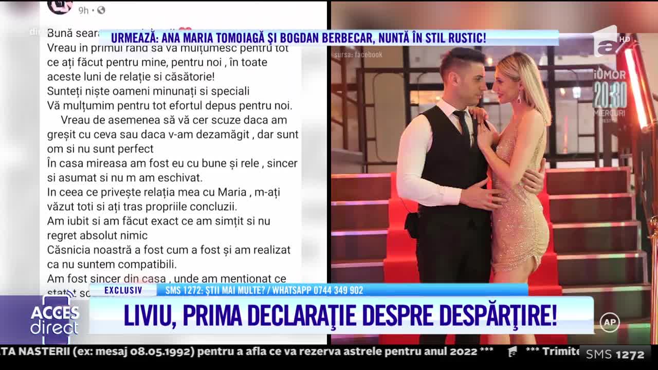 Acces Direct, 24 ianuarie 2022. Liviu Olteanu, prima declarație despre divorț: Am fost un mare domn cu Maria