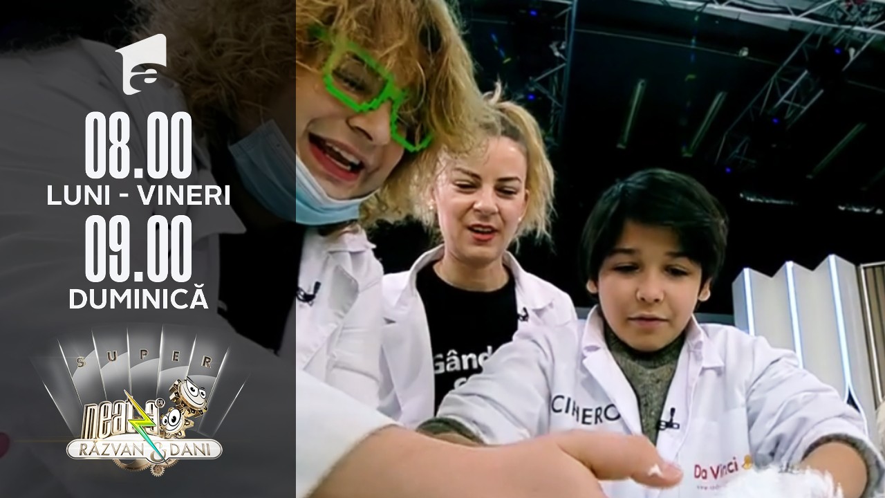 Super Neatza, 25 martie 2022. Profesorii Trăsniți, un nou super experiment alături de Tudini, fiul lui Răzvan Simion