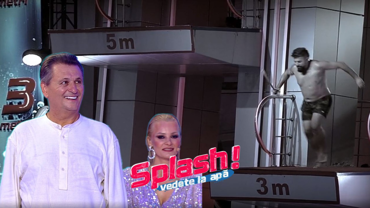 Splash! Vedete la apă episodul 14 din 3 septembrie 2022. Edi Stancu și Nea Mărin au sărit de la trei metri