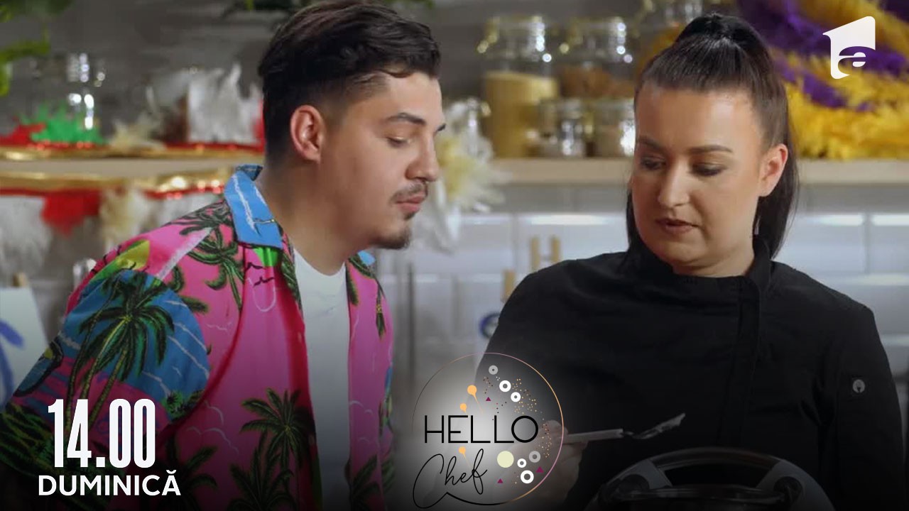 Hello Chef sezonul 4, 11 septembrie 2022. Roxana Blenche și Bogdan de la Ploiești au preparat Cremă de maracuja și biscuiți