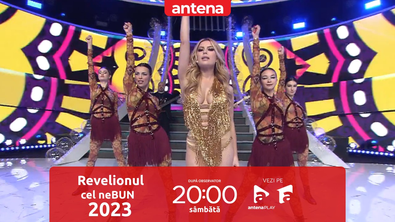 Revelionul cel neBUN 2023. Elena Gheorghe, apariție de senzație într-o ținută cu tăieturi îndrăznețe