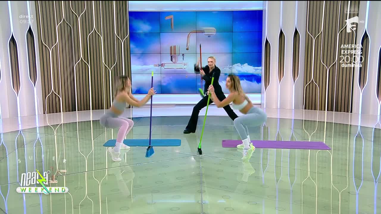 Neatza de Weekend, 5 februarie 2023. Fitness cu Diana Stejereanu: antrenament cu mătura