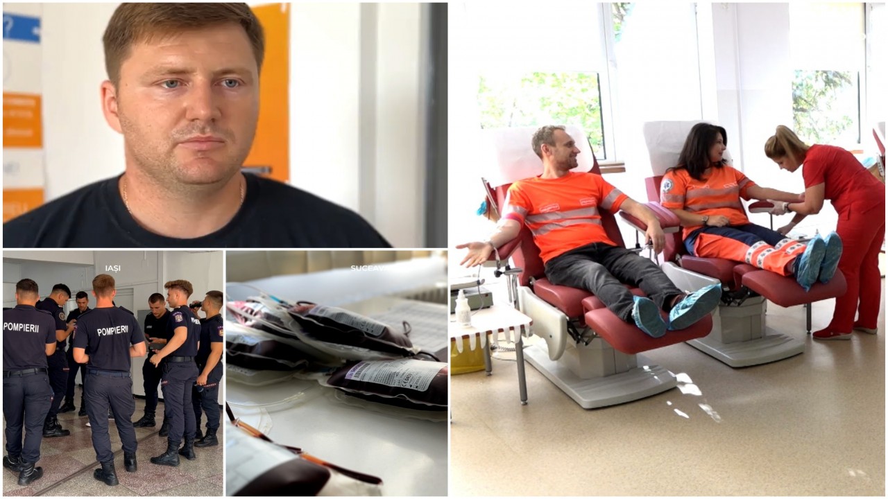 “Mi se face pielea de găină”. Pompierii, jandarmii şi poliţiştii au venit într-un suflet să doneze sânge pentru semenii lor, victime ale exploziei din Crevedia