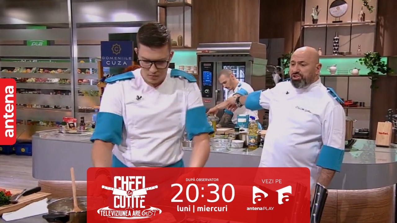 Chefi la cuțite | Sezonul 12, 16 octombrie 2023. Chef Cătălin Scărlătescu, enervat la culme de cuțitul său de aur! Ce a putut să facă Alex Mihoc