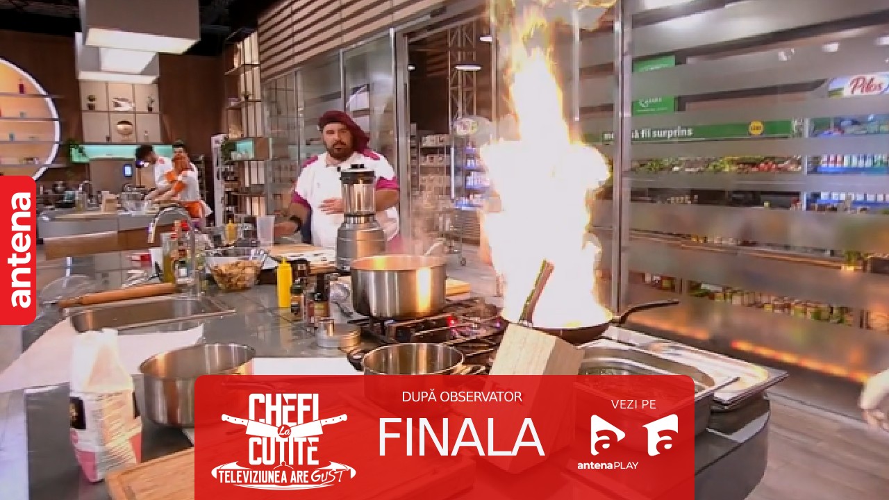 Finala Chefi la cuțite | Sezonul 12, 18 octombrie 2023. Situație periculoasă în bucătărie! Flăcările au izbucnit la echipa lui Valentin, chiar în marea finală