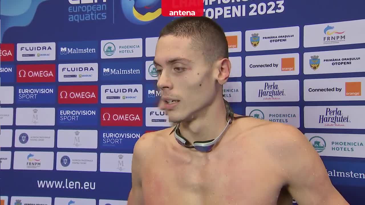 David Popovici, interviu dupa calificarea in finala la 200 m liber