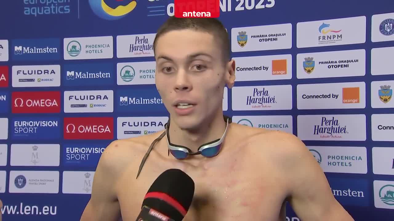 Reacţia lui David Popovici, după ce a câştigat medalia de bronz la Otopeni