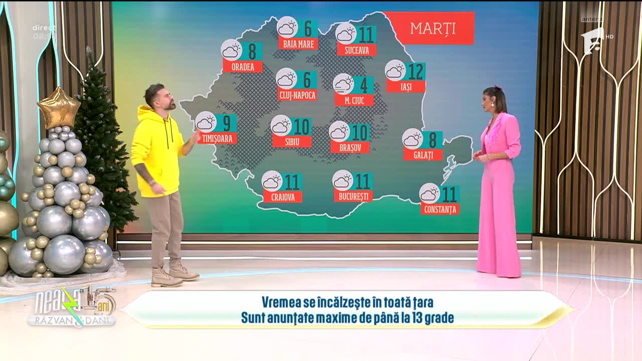 Super Neatza, 18 decembrie 2023. Prognoza meteo cu Ramona Olaru: Maxime de până la 13 grade!
