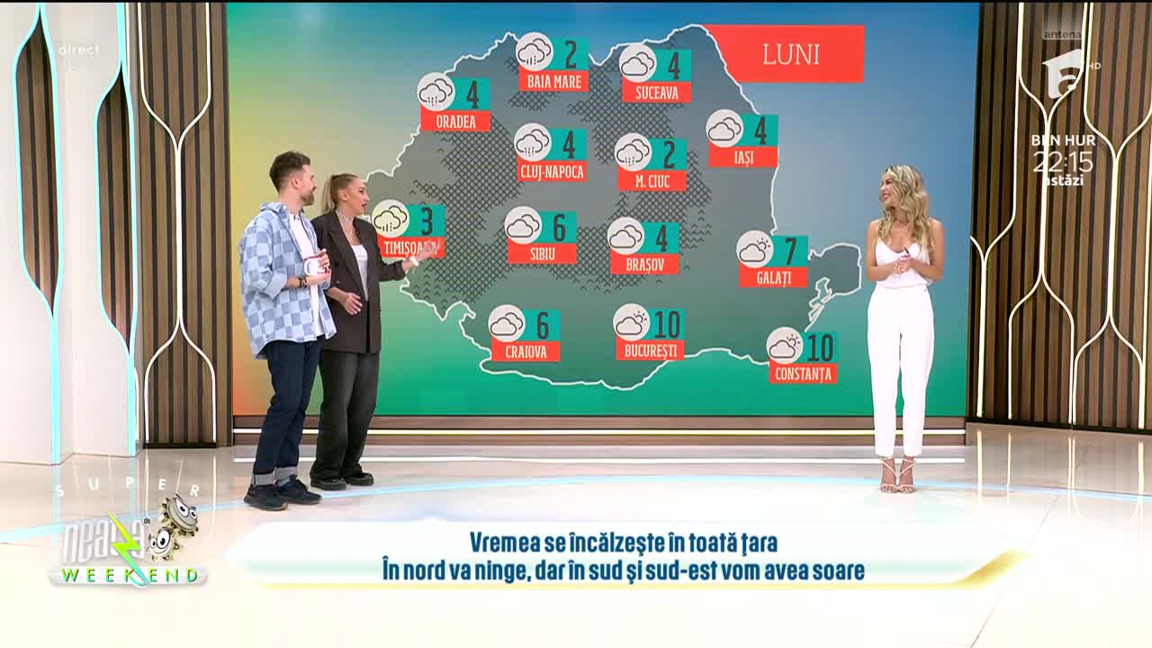 Neatza de Weekend, 14 ianuarie 2024. Prognoza meteo cu Flavia Mihășan: Vremea se încălzește. Unde sunt anunțate ninsori