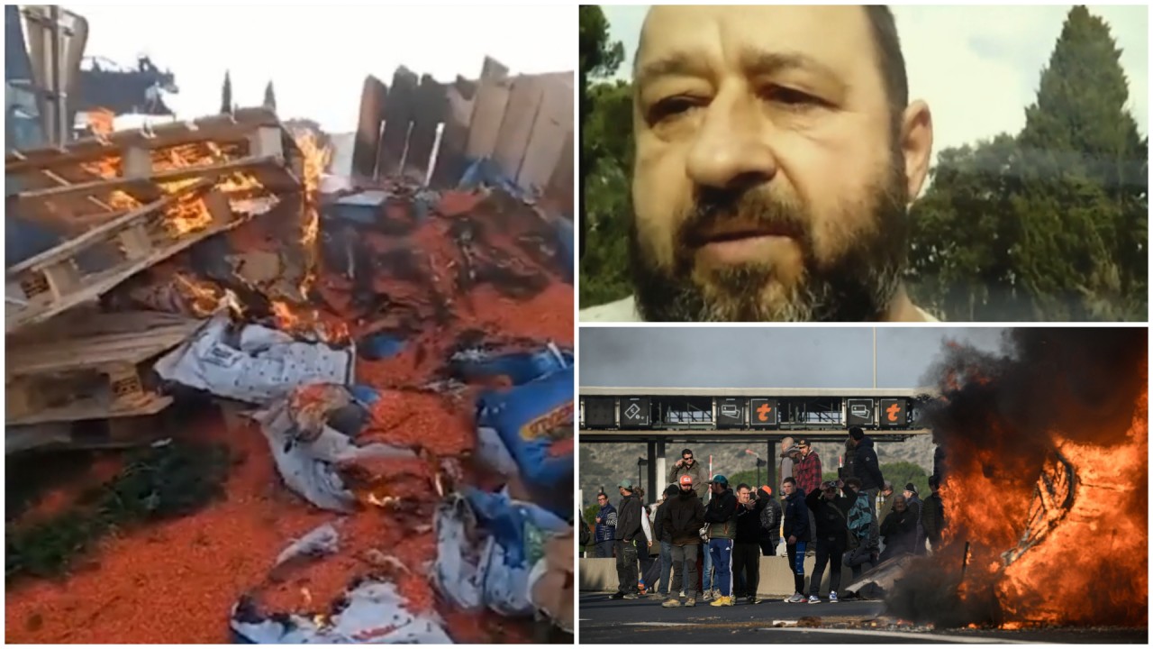 Român cu 16 ani de experiență pe camion, atacat de fermierii francezi pe autostradă. I-au distrus 20 de tone de grâu: "A fost un vandalism total"