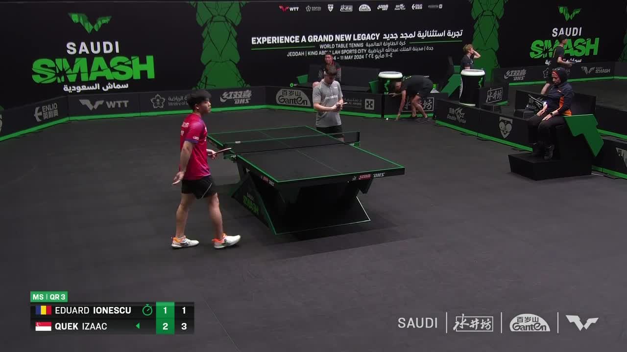 Tenis de masă | Saudi Smash 2024: Eduard Ionescu vs Quek Izaac