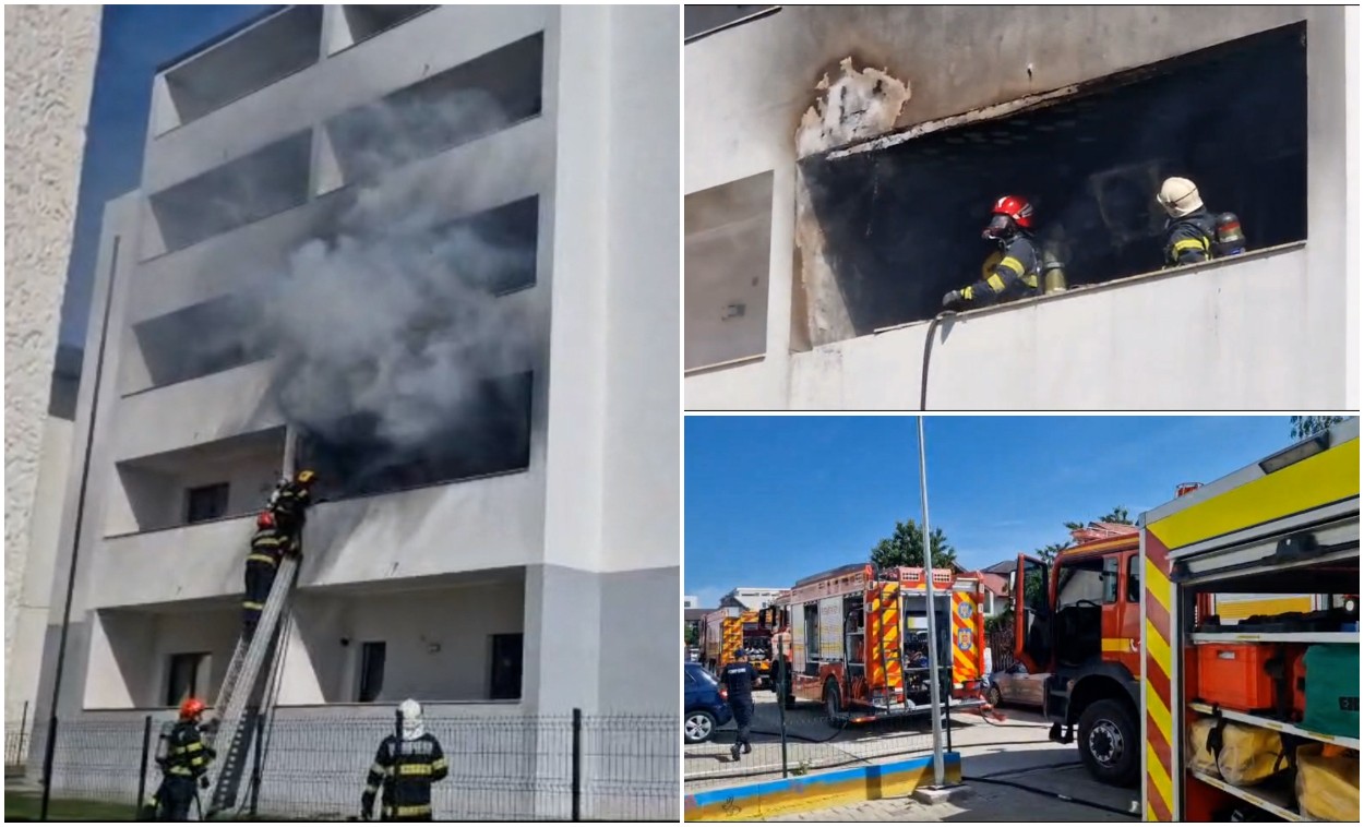 Explozie urmată de incendiu, în Iaşi. Un apartament a luat foc de la o ...