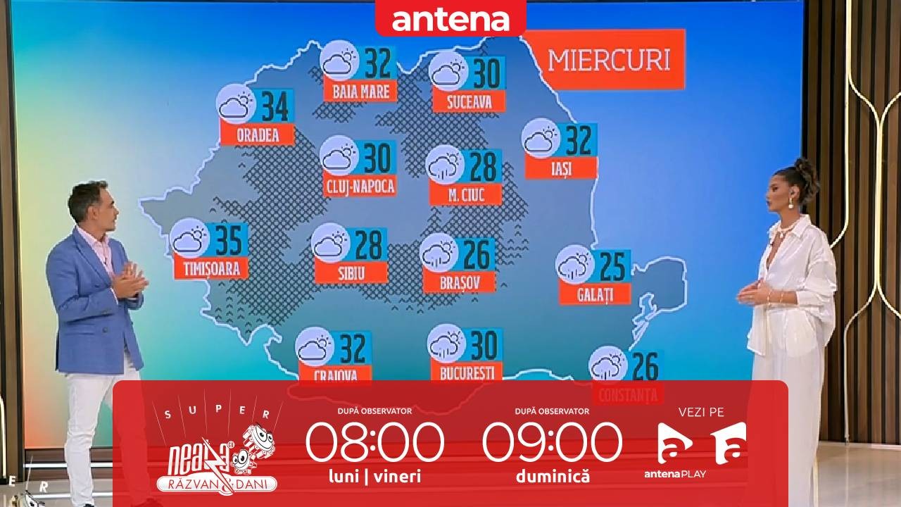 Super Neatza, 28 august 2024. Prognoza meteo cu Ramona Olaru: Înnorări și precipitații în sud-estul țării