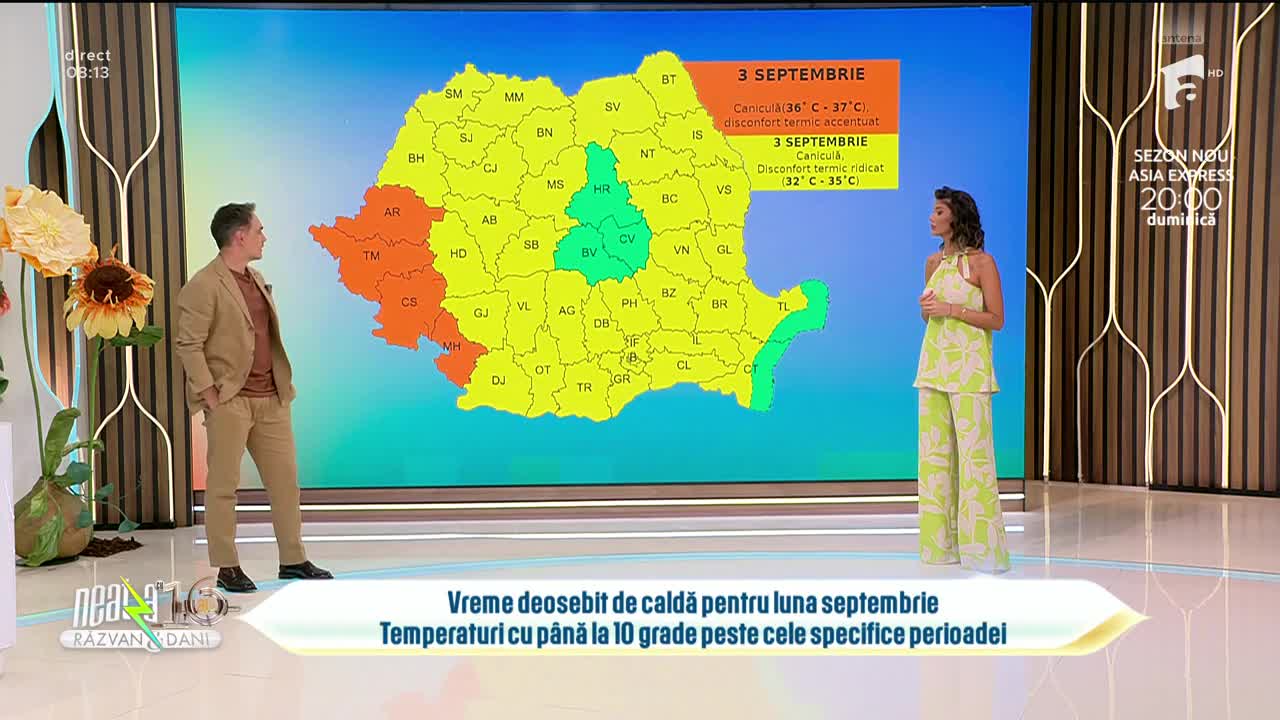 Super Neatza, 3 septembrie 2024. Prognoza meteo cu Ramona Olaru: Vreme deosebit de caldă