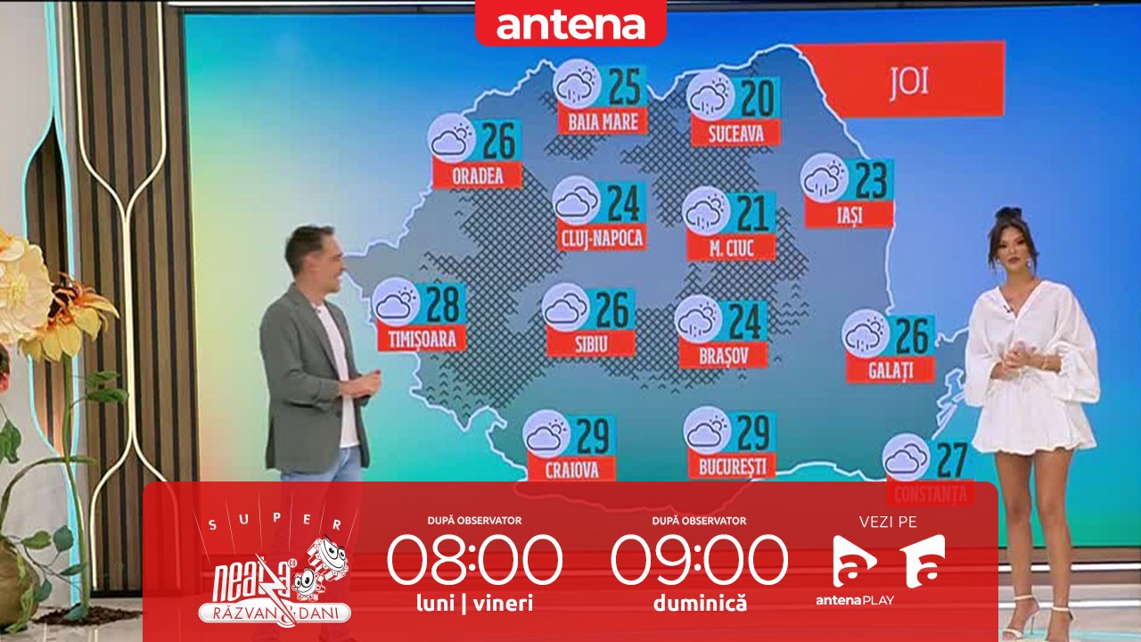 Super Neatza, 12 septembrie 2024. Prognoza meteo cu Ramona Olaru: Vremea se încălzeşte. Înnorări şi ploi vor mai fi în partea de est