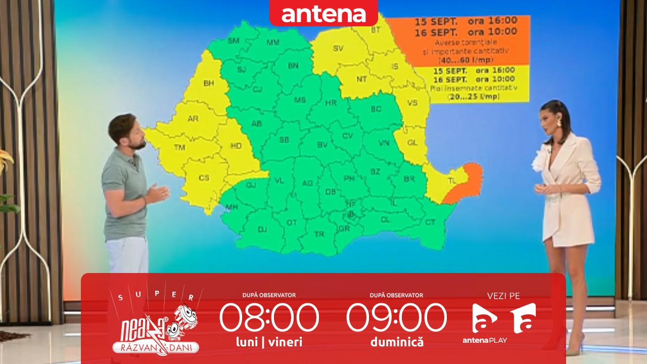 Super Neatza, 17 septembrie 2024. Prognoza meteo cu Ramona Olaru: Vremea se încălzește ușor în toată țara