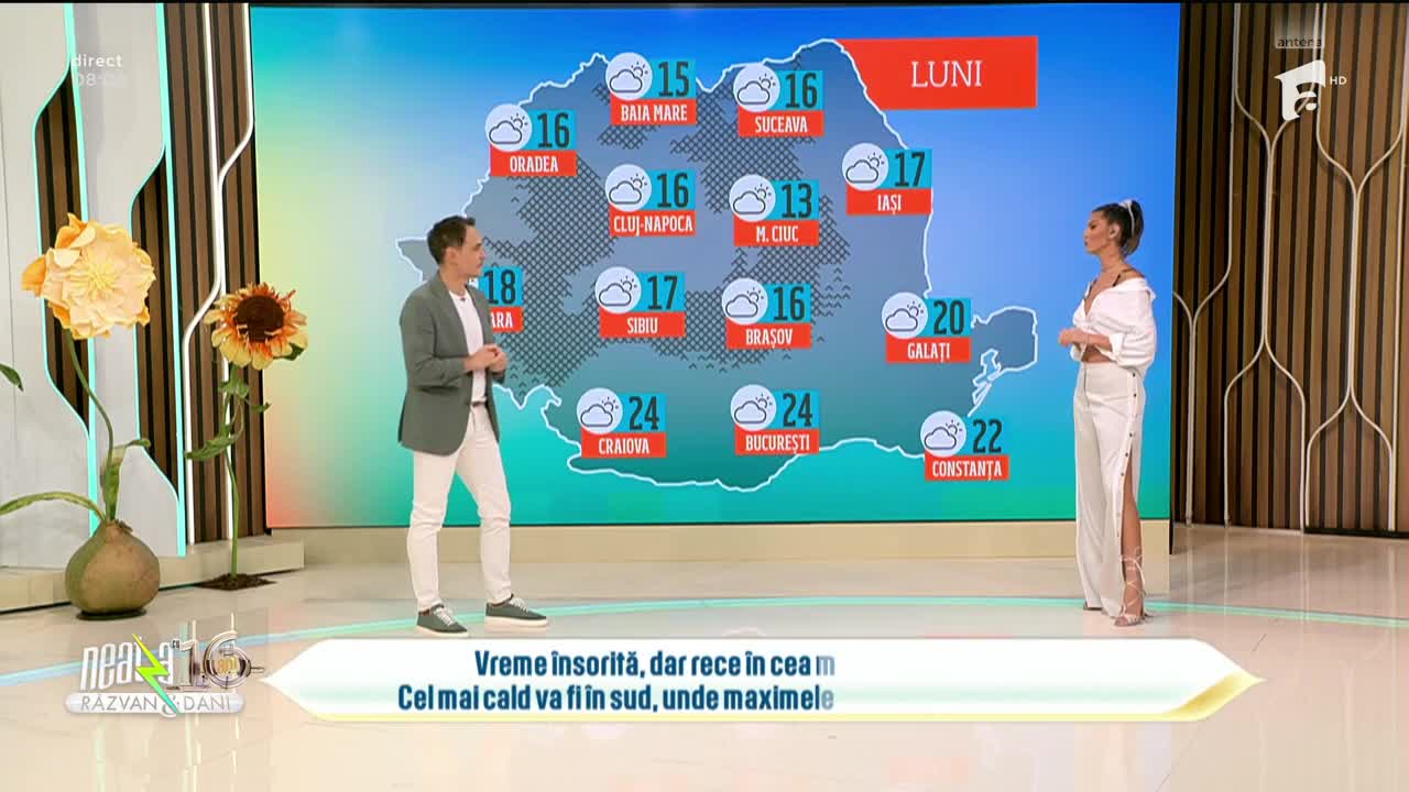 Super Neatza, 14 octombrie 2024. Prognoza meteo cu Ramona Olaru: Se anunță vreme însorită, dar rece