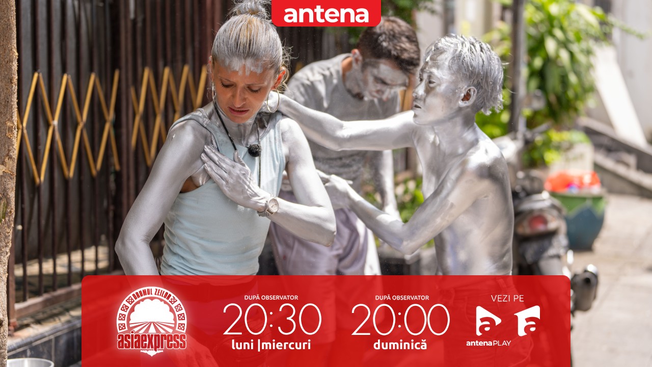 Asia Express, 30 octombrie 2024. Concurenții s-au transformat în silver man! Ce au făcut Oana și Găinușă când s-au văzut argintii