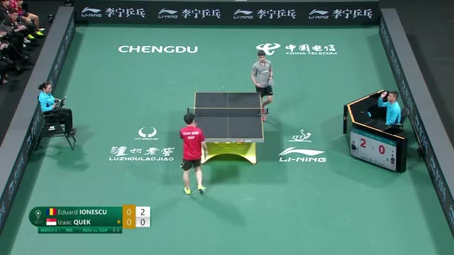 Tenis de masă | ITTF Mixed Team World Cup 2024: Eduard Ionescu vs. Izaac Quek