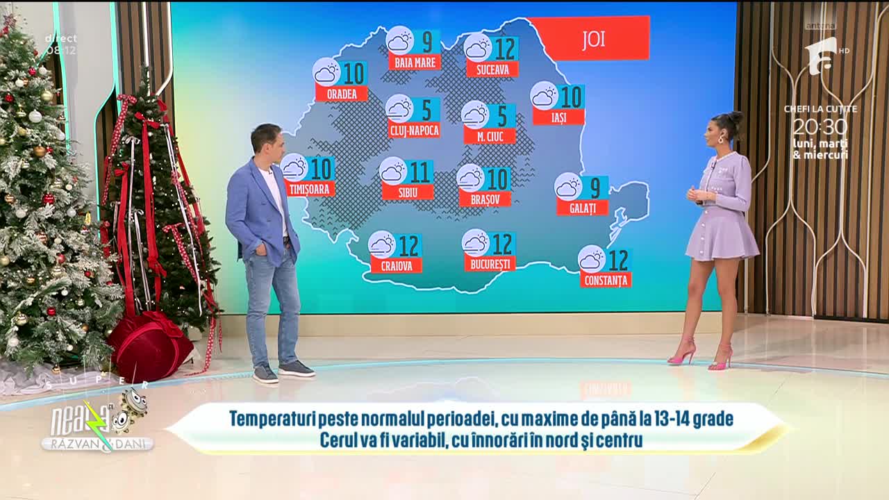 Super Neatza, 18 decembrie 2024. Prognoza meteo cu Ramona Olaru: Temperaturi peste normalul perioadei