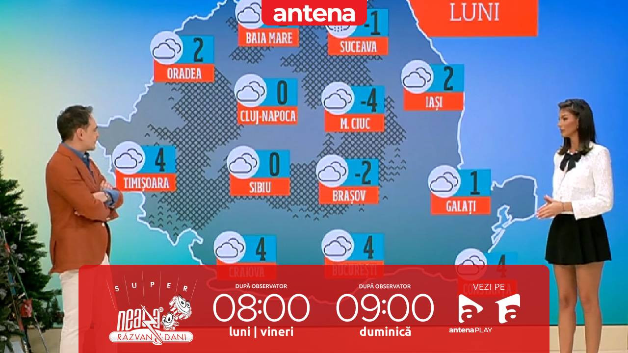 Super Neatza, 13 ianuarie 2025. Prognoza meteo cu Ramona Olaru: Cer noros și temperaturi scăzute