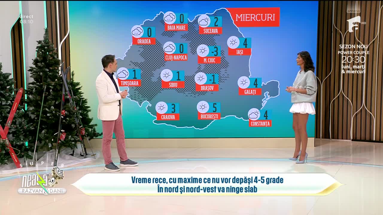 Super Neatza, 15 ianuarie 2025. Prognoza meteo cu Ramona Olaru: Vreme friguroasă, cu maxime de până la 5 grade