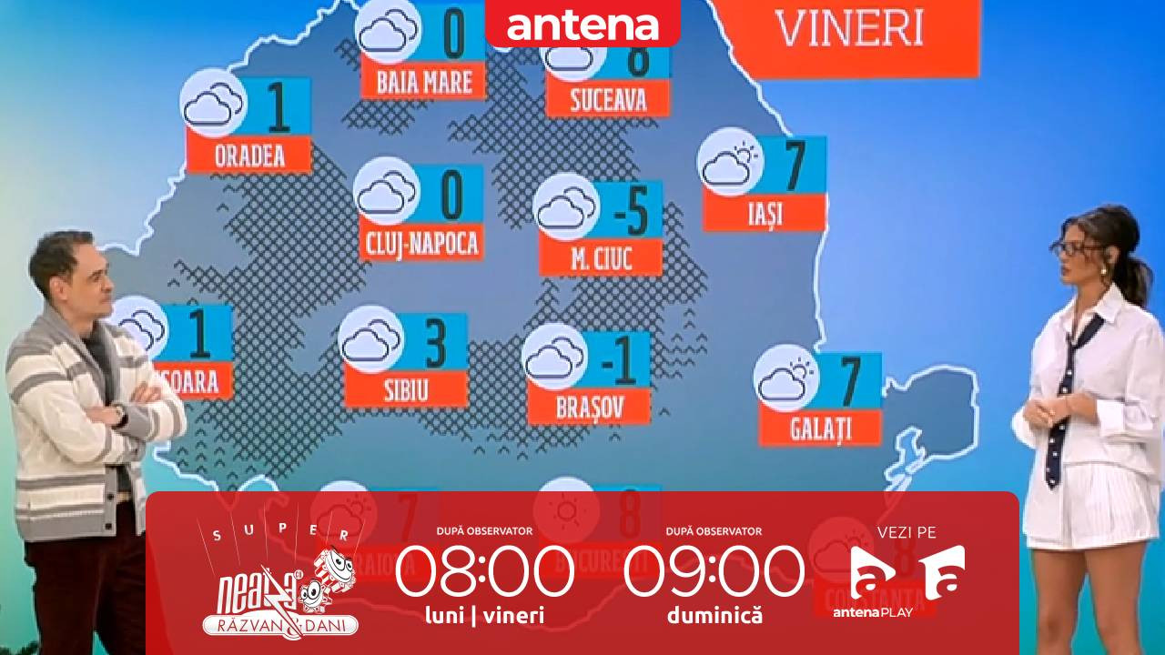 Super Neatza, 17 ianuarie 2025. Prognoza meteo cu Ramona Olaru: Vreme înnorată în majoritatea regiunilor