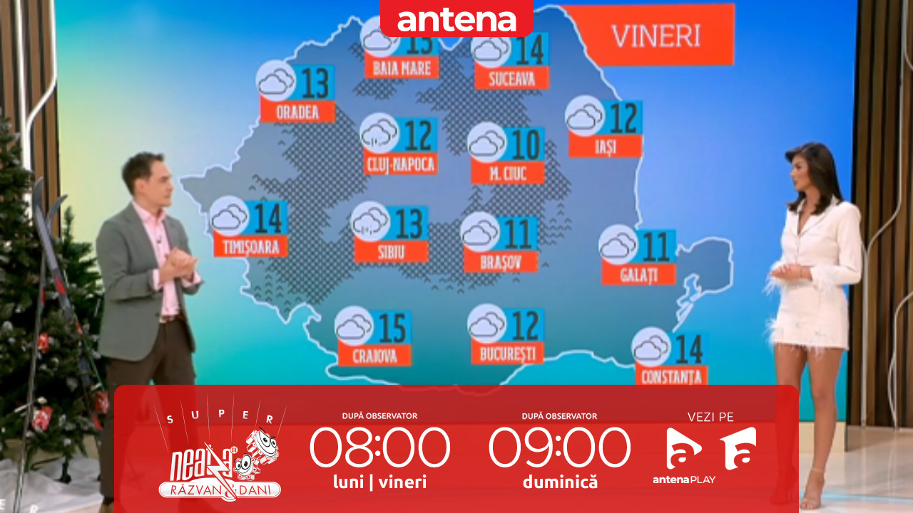 Super Neatza, 31 ianuarie 2025. Prognoza meteo cu Ramona Olaru: Vreme închisă, cu ploi slabe în jumătatea de nord a țării