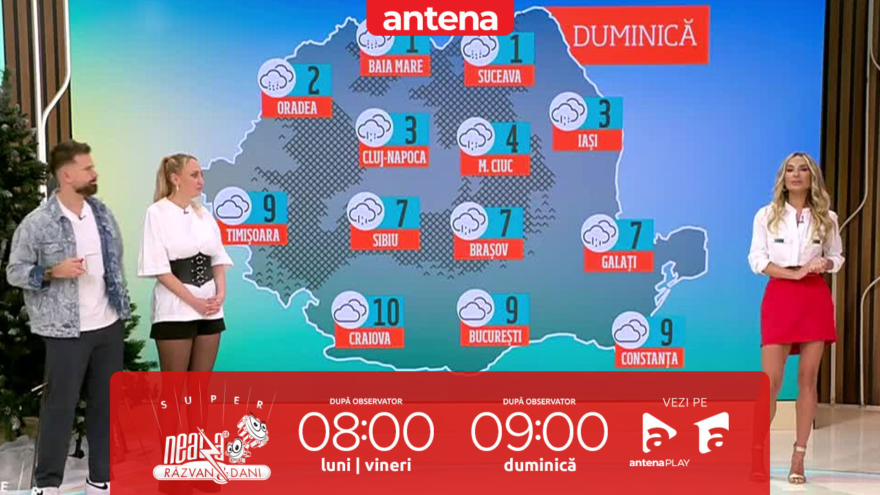 Neatza de Weekend, 2 februarie 2025. Prognoza meteo cu Flavia Mihășan: Temperaturile maxime se vor încadra între 1 şi 10 grade