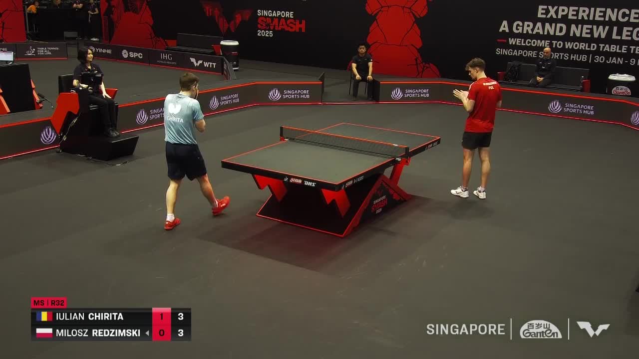 Tenis de masă | WTT Singapore Smash 2025: Iulian Chiriță vs Milosz Redzimksi