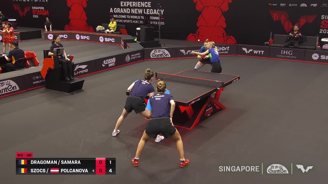 Tenis de masă | WTT Singapore Smash 2025: Andreea Dragoman/Elizabeta Samara vs. Bernadette Szocs/Sofia Polcanova