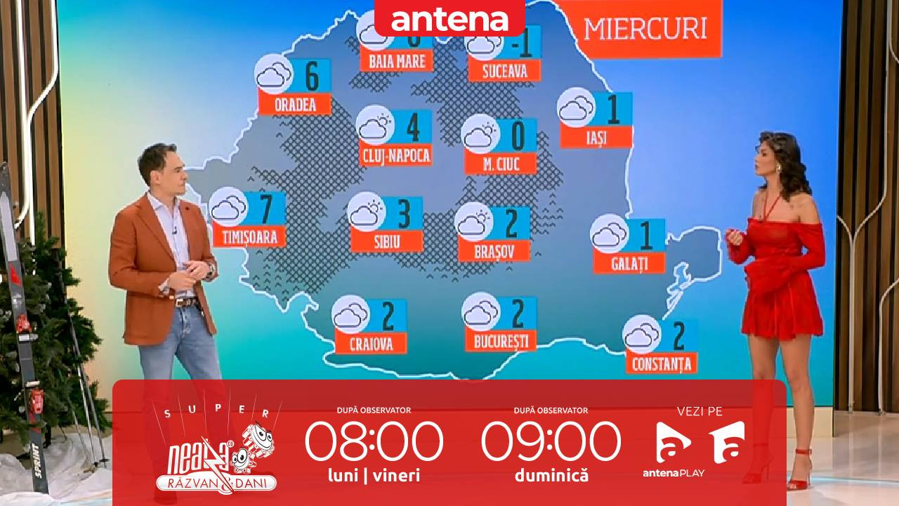 Super Neatza, 12 februarie 2025. Prognoza meteo cu Ramona Olaru: Minime de până la -18 grade