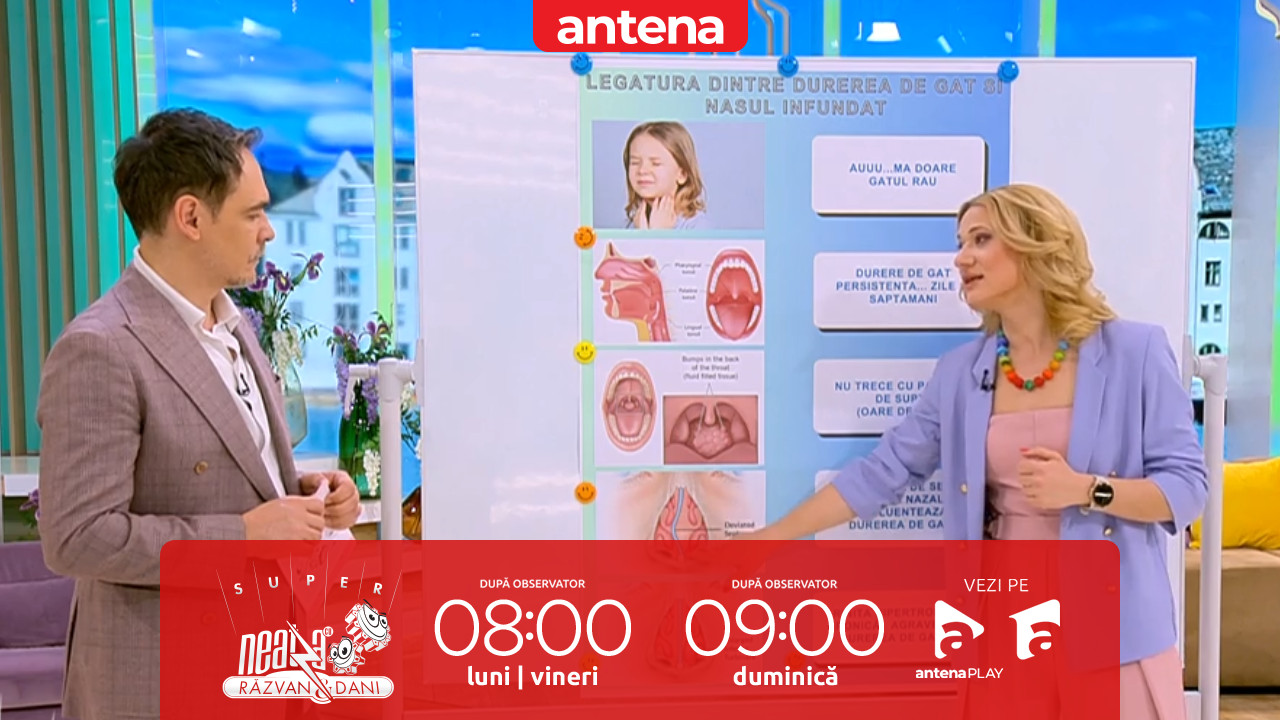Super Neatza, 26 martie 2025. Ce legătură există între durerea în gât și nasul înfundat