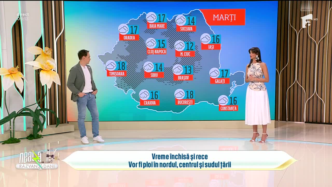 Super Neatza, 12 mai 2025. Prognoza meteo cu Ramona Olaru: Cer acoperit și vreme rece