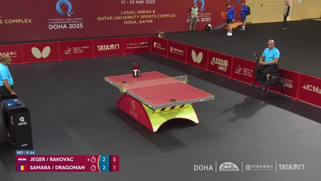 Campionatele Mondiale de Tenis de masă | Doha 2025: Samara/Dragoman vs. Jeger/Rakovac