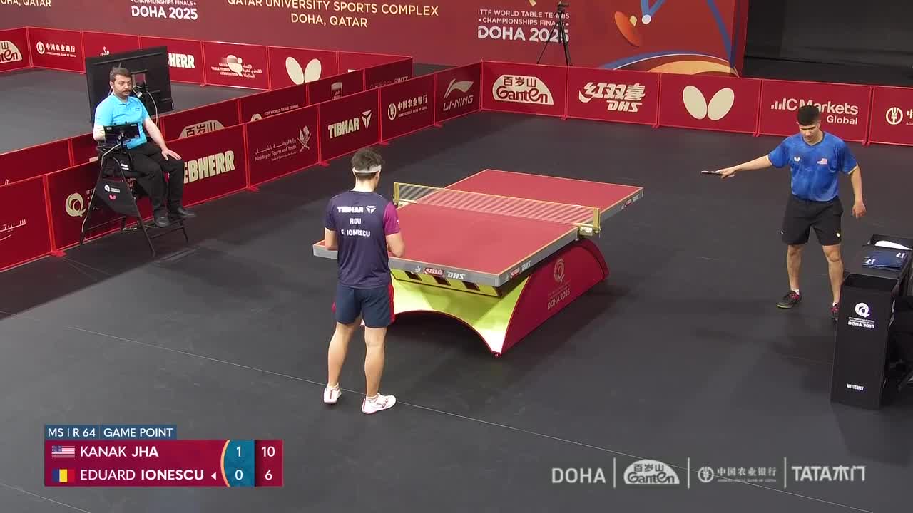 Campionatele Mondiale de Tenis de masă | Doha 2025: Kanak Jha vs. Eduard Ionescu